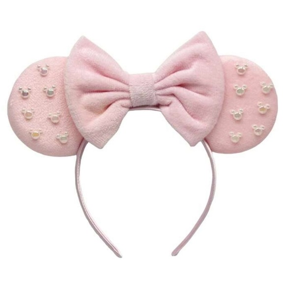 Pink Velvet Pearl Mickey Minnie Mouse Ears for Disneyland Walt Disney World - Picture 1 of 6